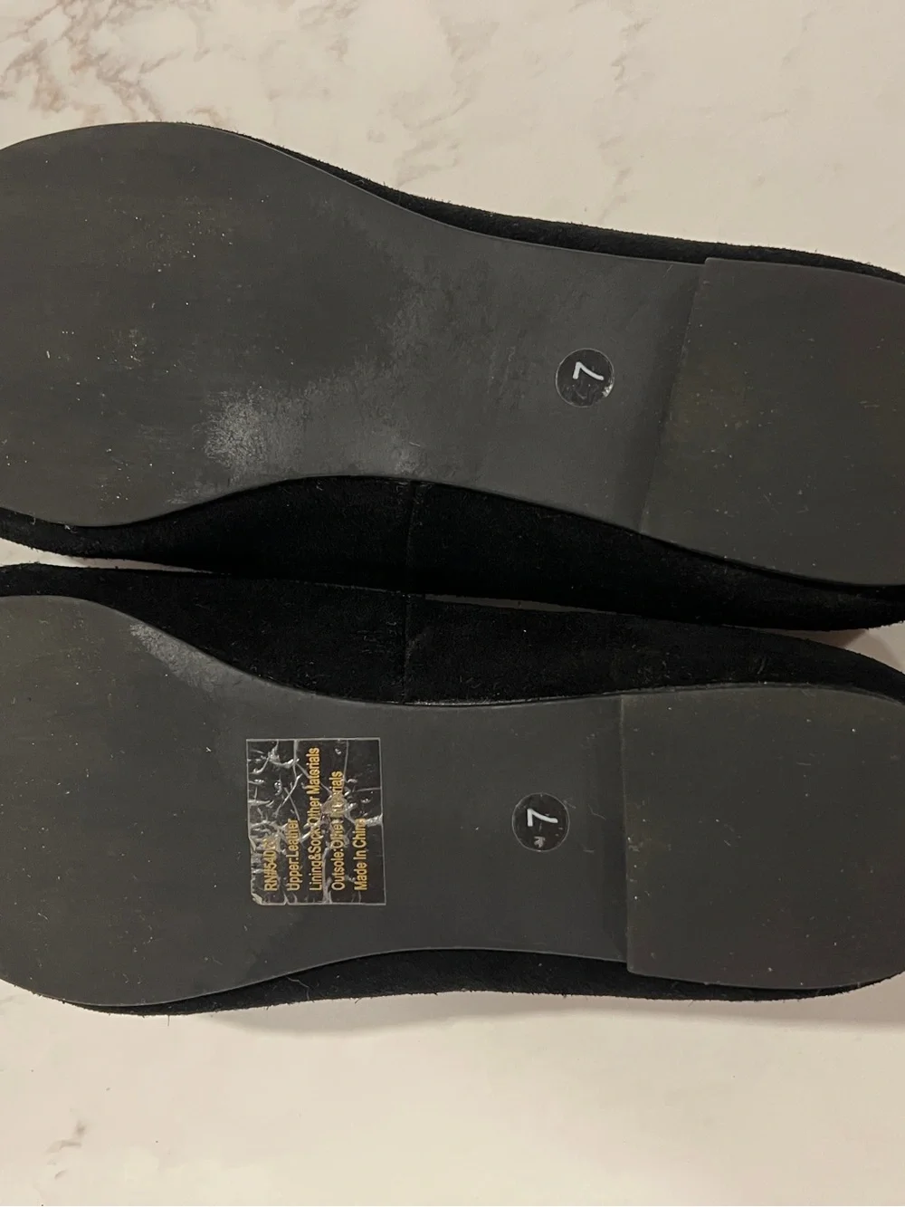 Banana Republic Black Pointed Toe Flats with Gold Trim, 7